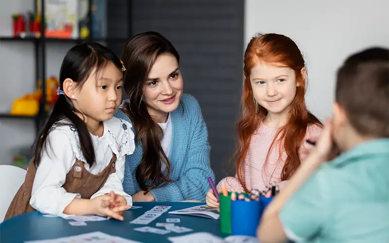 Kids learning at nursery