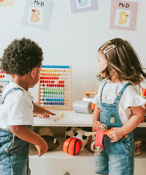 Children playing with abacus